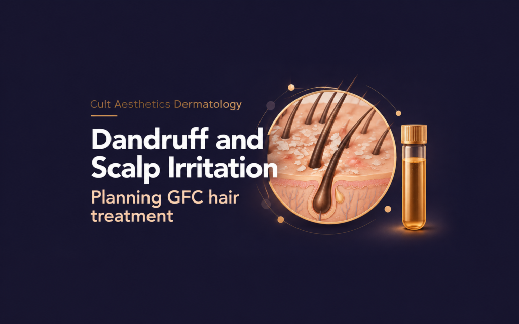 Cover graphic for the article: Can Dandruff or Scalp Irritation Affect GFC Hair Treatment Planning?
