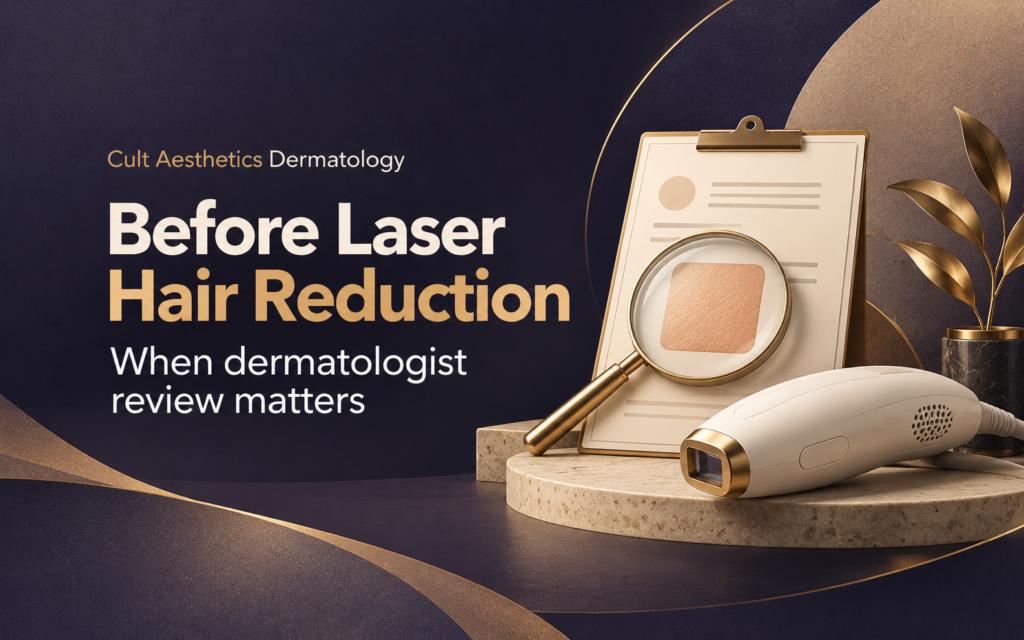 Cover graphic for the article: Who May Need Dermatologist Review Before Laser Hair Reduction?