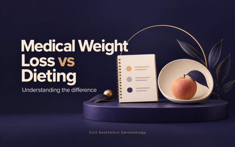Cover graphic for the article: Medical Weight Loss vs Dieting Alone: What Is the Difference?