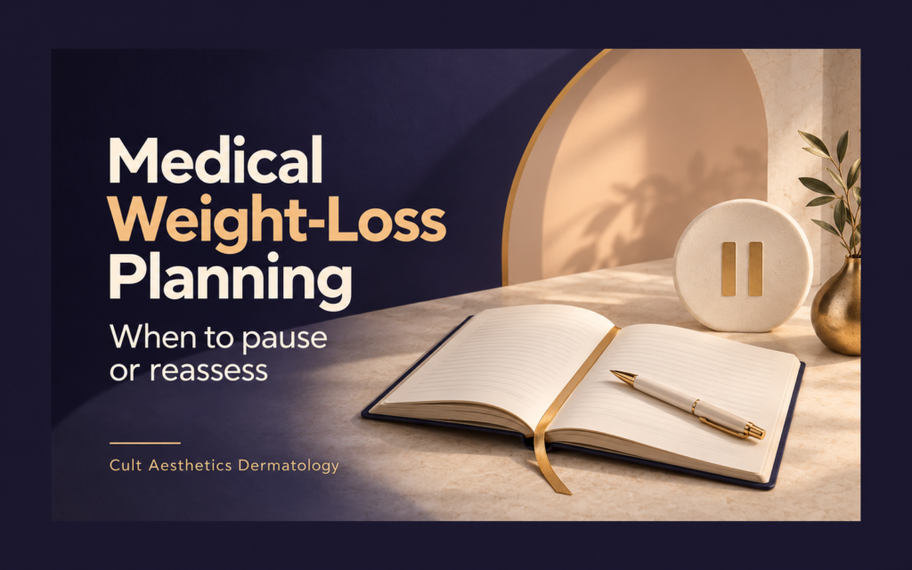 Cover graphic for the article: When Should Medical Weight Loss Be Paused or Reassessed?