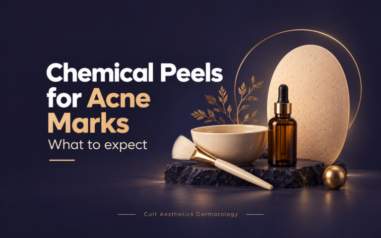 Cover graphic for the article: Chemical Peel for Acne Marks: What to Expect