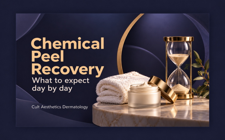 Cover graphic for the article: Chemical Peel Recovery Timeline: What to Expect Day by Day