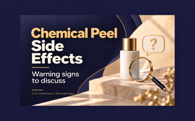 Cover graphic for the article: Chemical Peel Side Effects and Warning Signs: What to Watch For